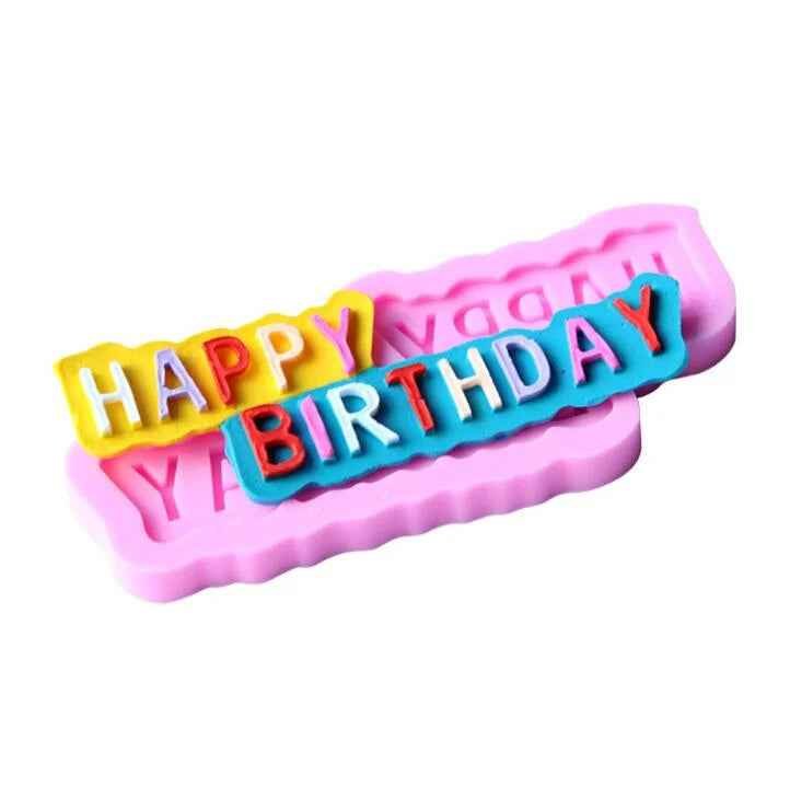 Happy Birthday Silicone Cake Mould - Fondant & Icing Decorating Tool for DIY Baking